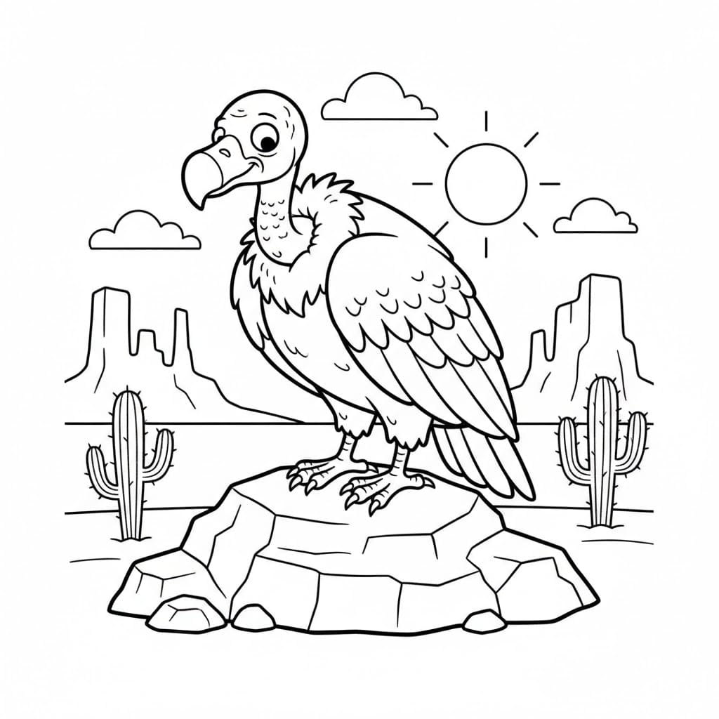 Avvoltoio a riposo da colorare