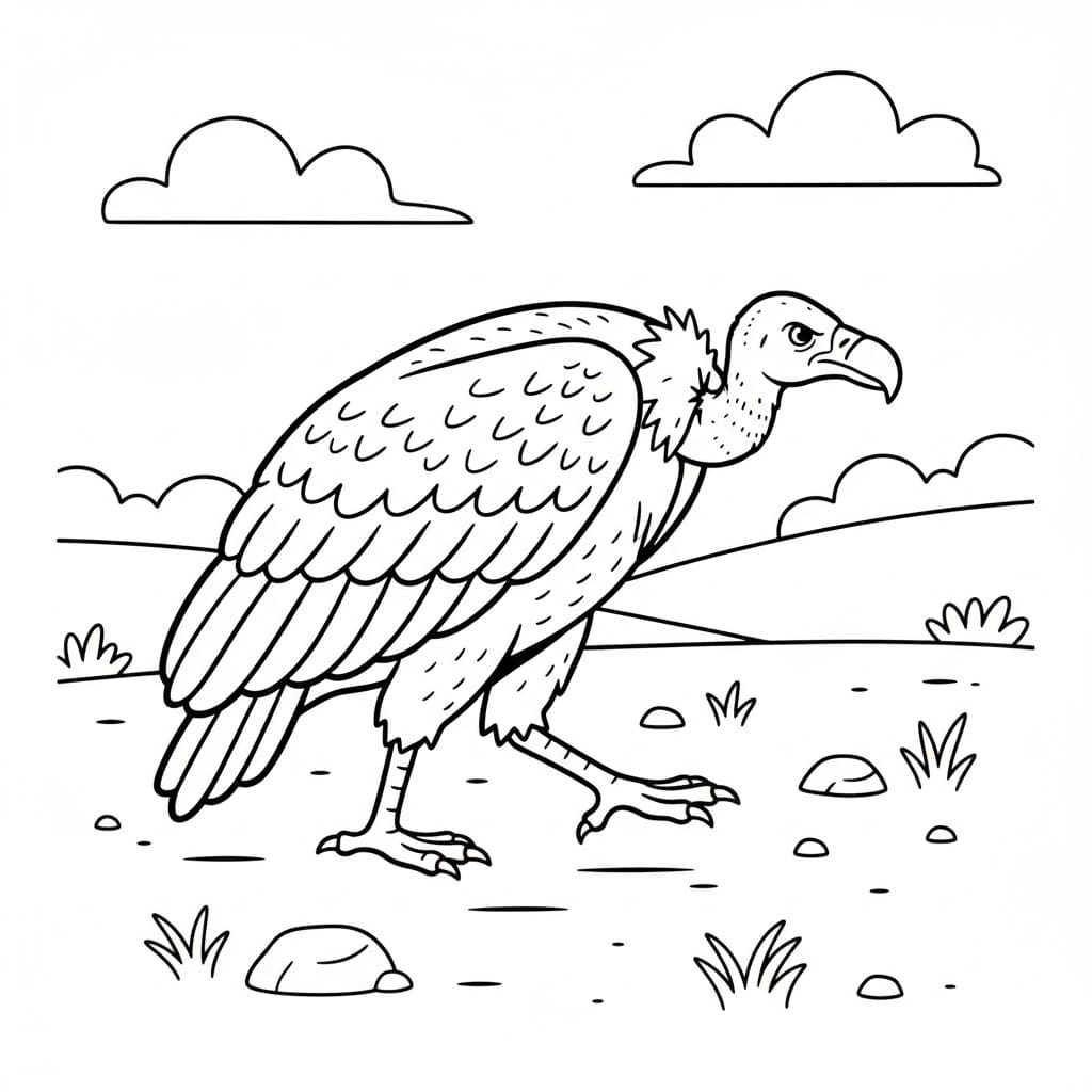 Avvoltoio ambulante da colorare