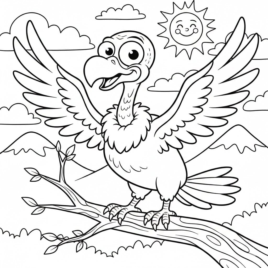 Avvoltoio dagli occhi buffi da colorare