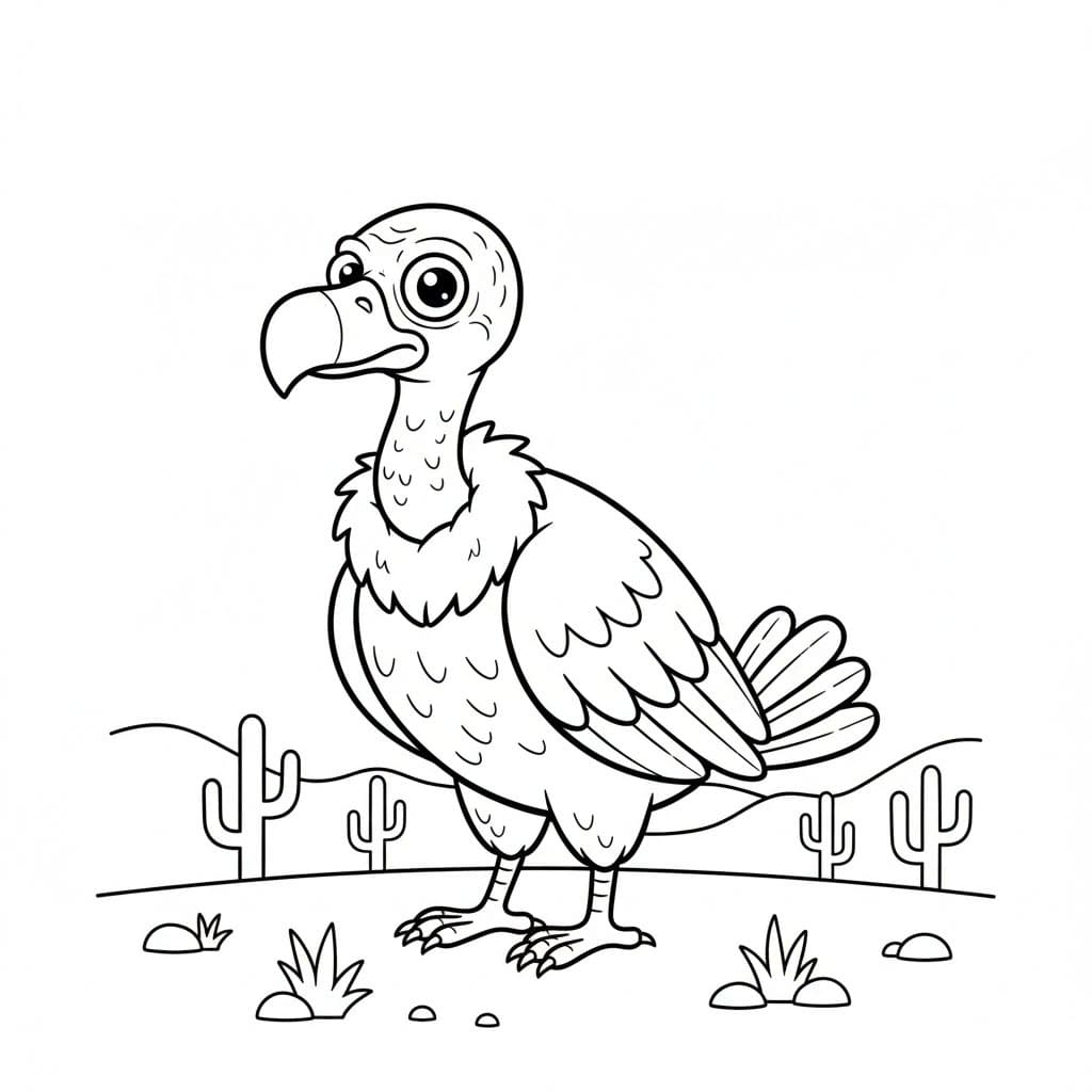 Avvoltoio dalla coda rotonda da colorare