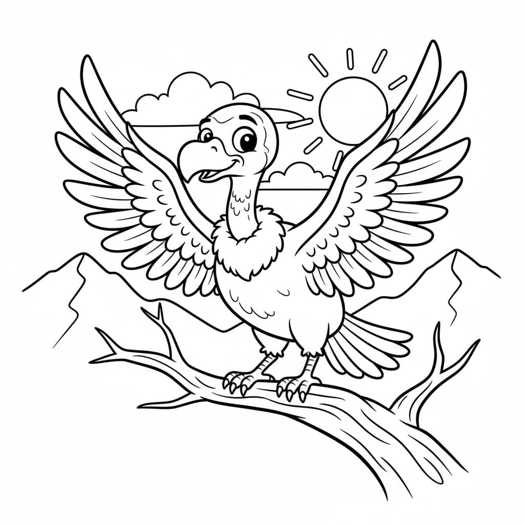 Avvoltoio dalle piccole zampe da colorare