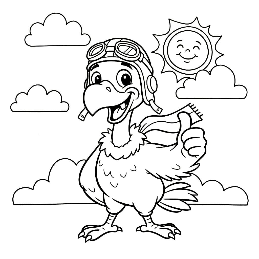 Avvoltoio dei cartoni animati che ride da colorare