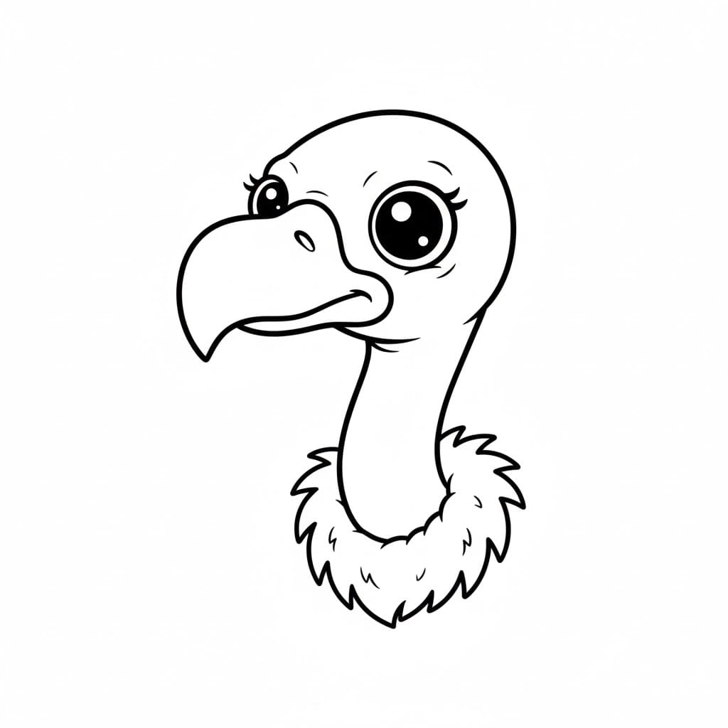 Avvoltoio dei cartoni animati con grandi occhi da colorare