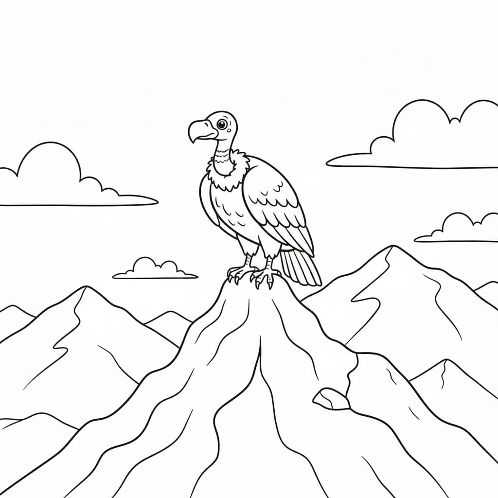 Avvoltoio di montagna da colorare