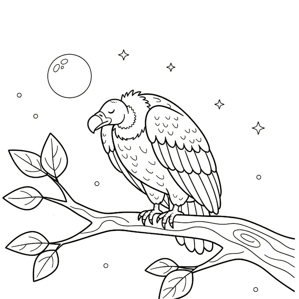 Avvoltoio dormiente da colorare