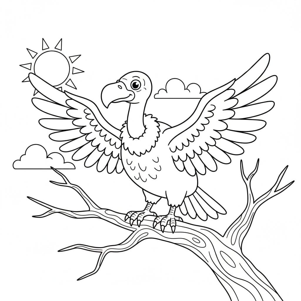 Avvoltoio felice da colorare