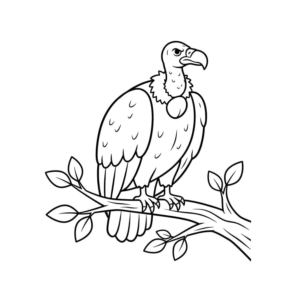 Avvoltoio sul ramo da colorare