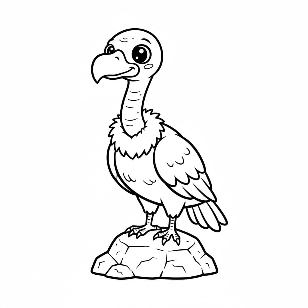 Avvoltoio sulla roccia da colorare