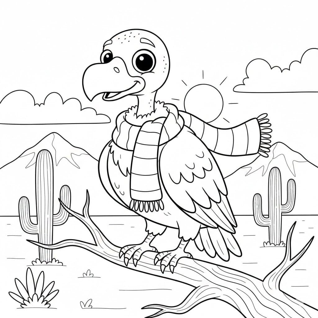 Avvoltoio turbante da colorare