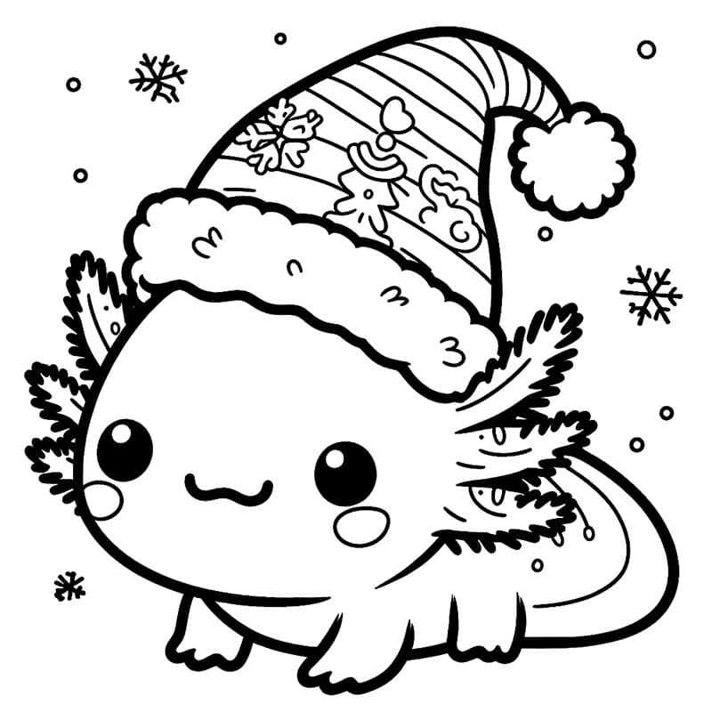Axolotl con l'elmetto da colorare