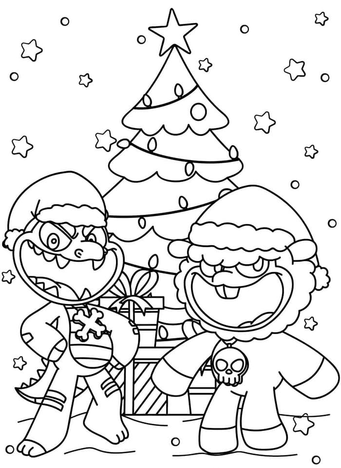 Baba Chops e Allister Gator il giorno di Natale da colorare