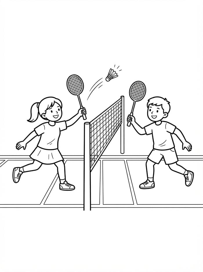 Badminton a scuola da colorare