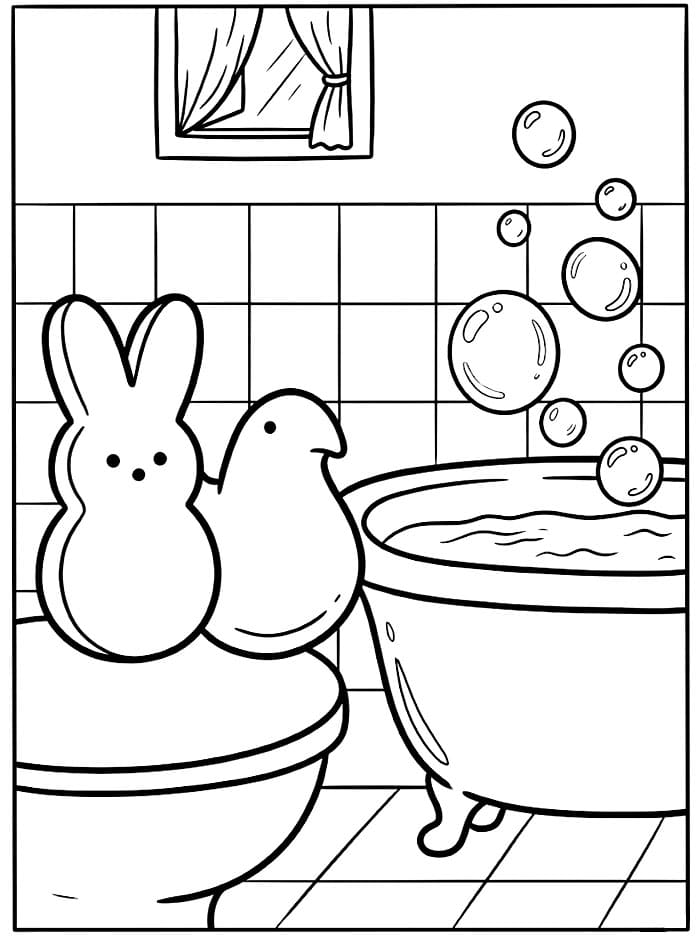 Bagnoschiuma Peeps da colorare