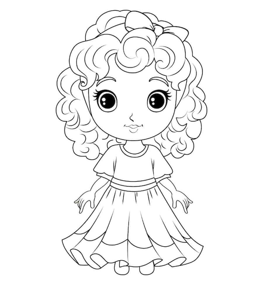 Bambina bellissima da colorare