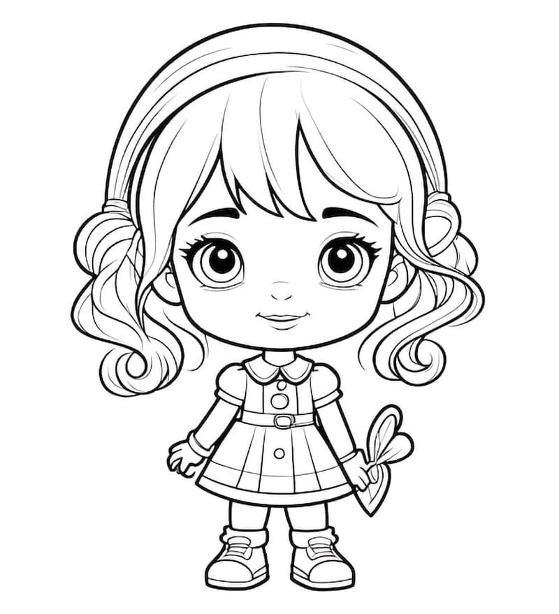 Bambina carina da colorare