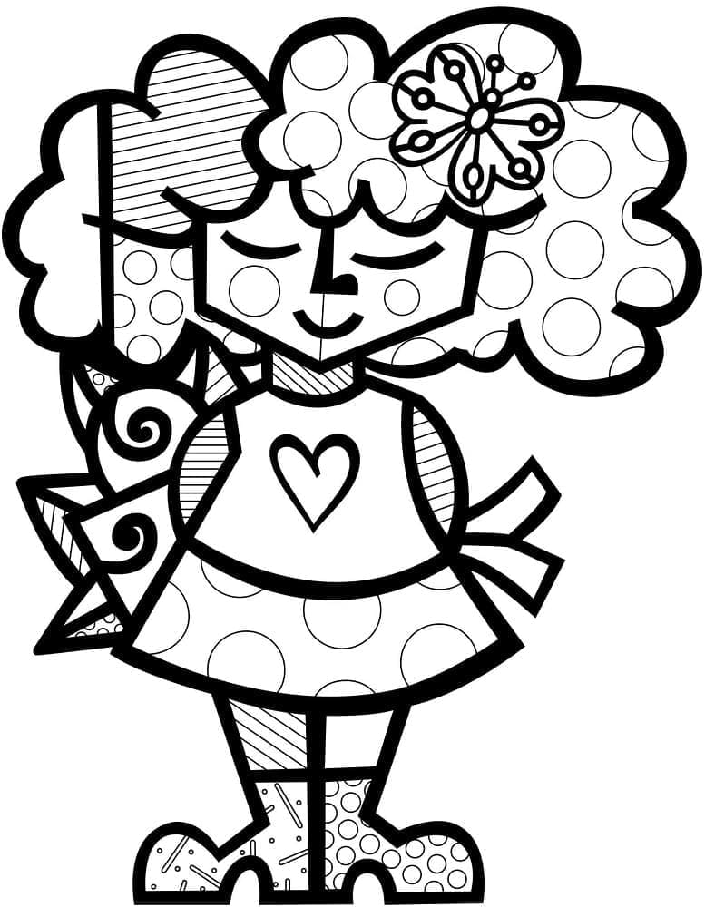 Bambina di Romero Britto da colorare