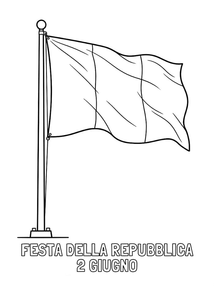 Bandiera della Festa della Repubblica da colorare