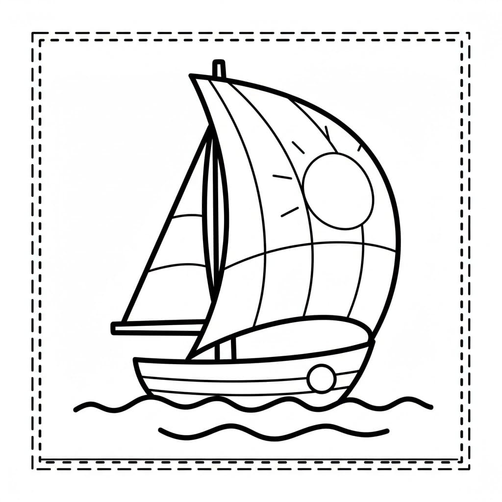Barca a vela con ali spagnole da colorare