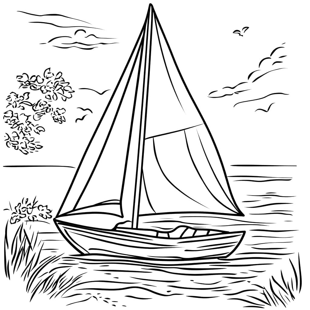 Barca a vela per bambini di 7 anni da colorare