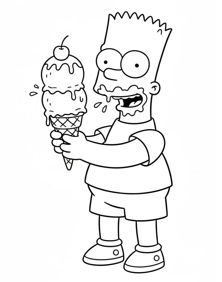 Bart Simpson da colorare
