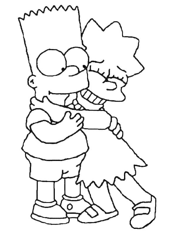 Bart e Lisa Simpson da colorare