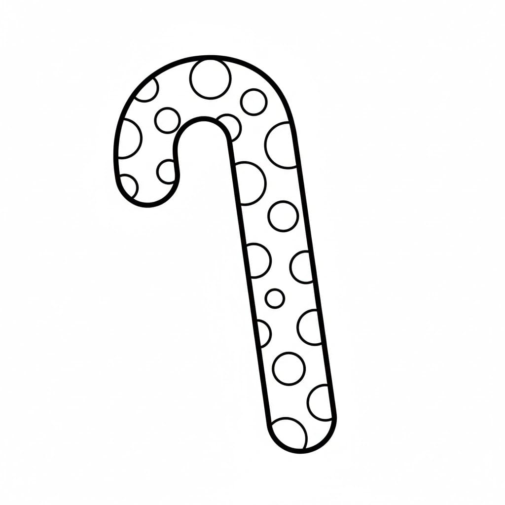 Bastoncino di zucchero a pois da colorare