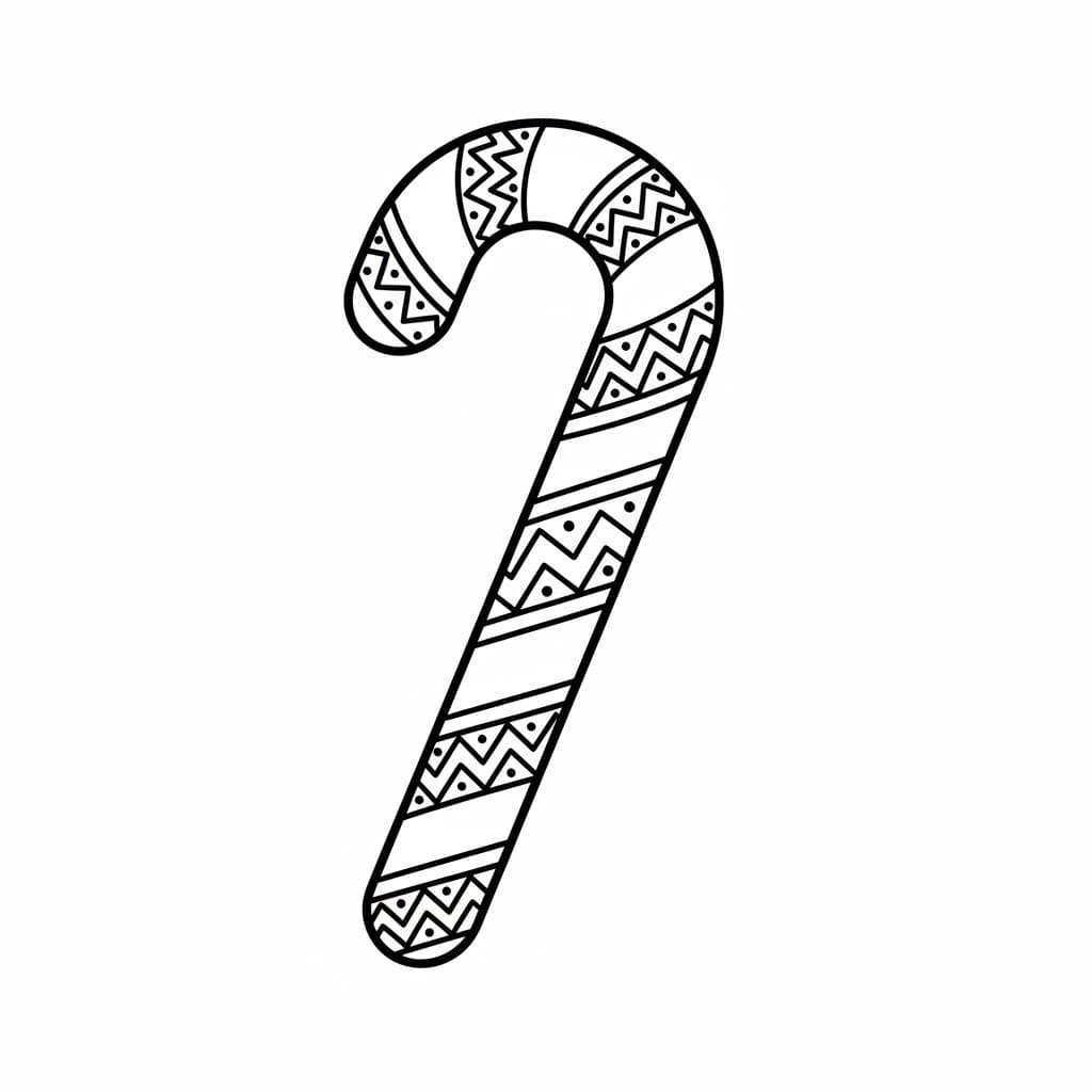 Bastoncino di zucchero con accenti a zigzag da colorare