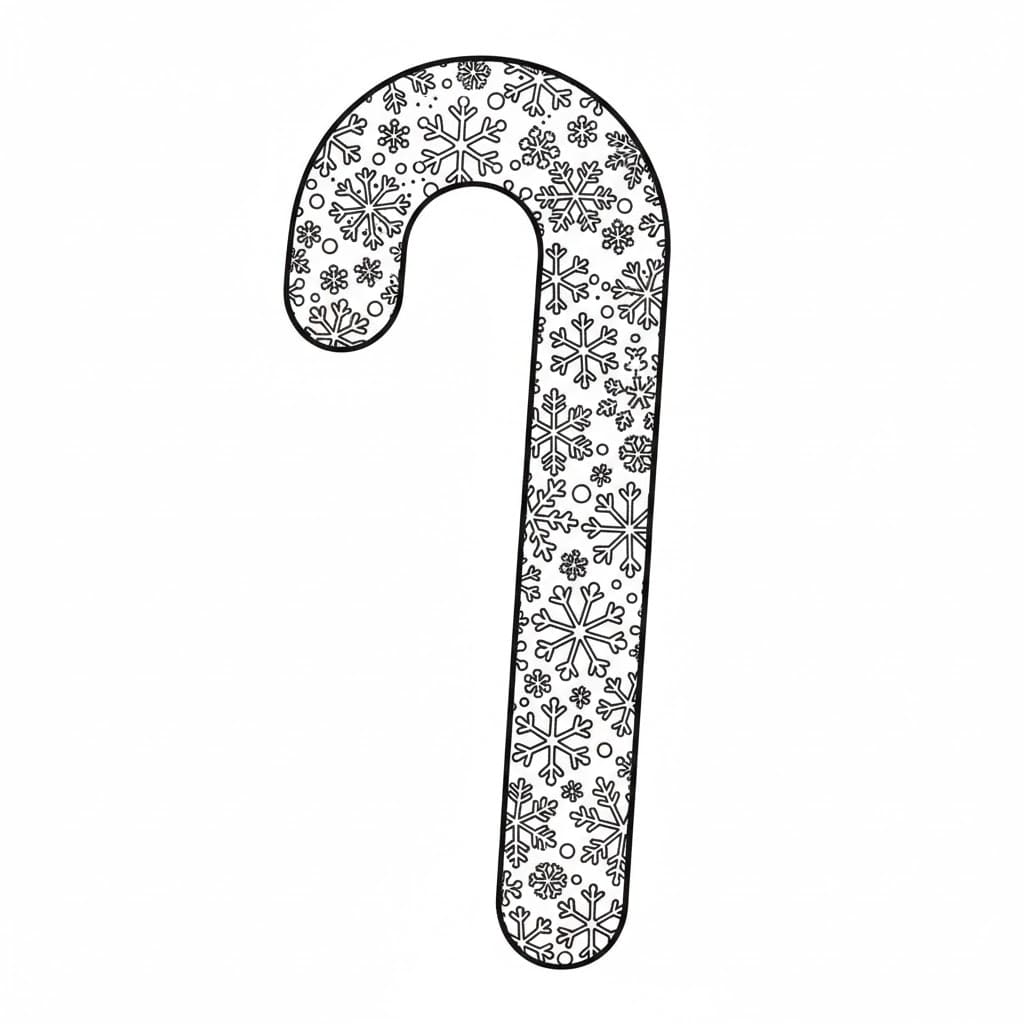 Bastoncino di zucchero con motivo a fiocco di neve da colorare