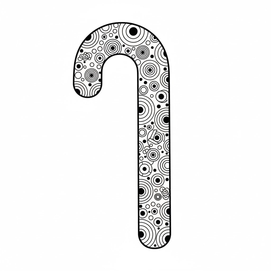 Bastoncino di zucchero con motivo circolare da colorare