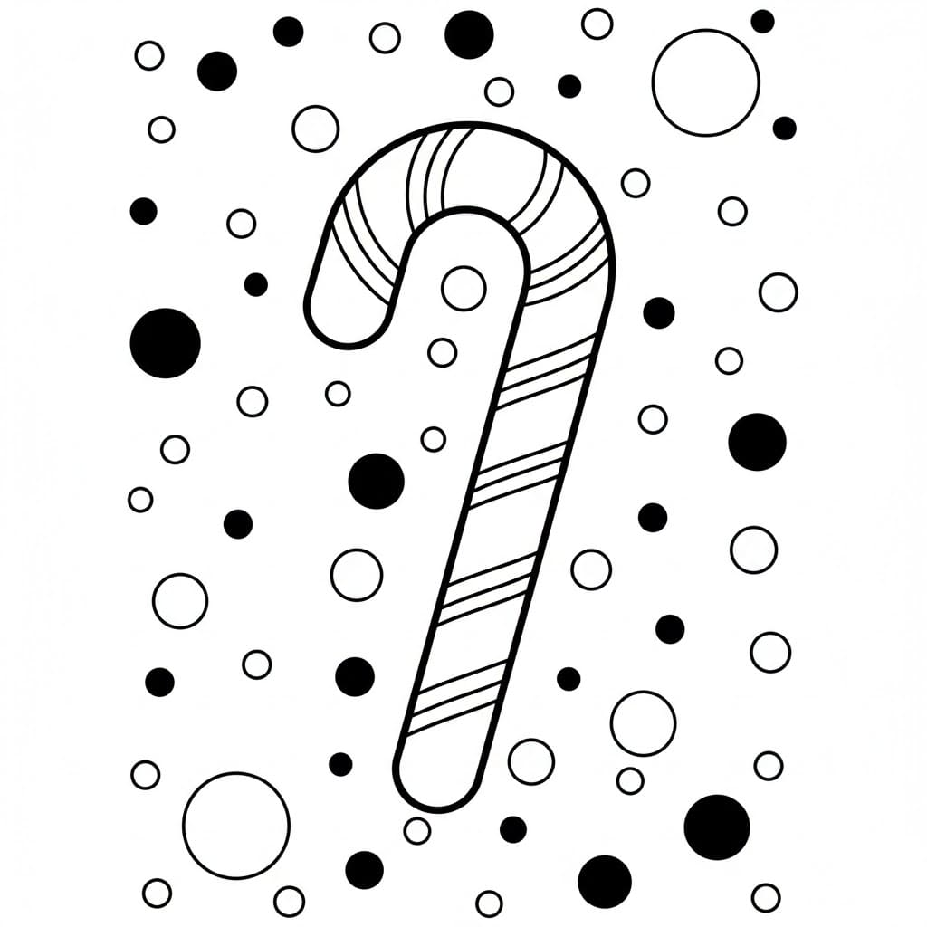 Bastoncino di zucchero con pois da colorare