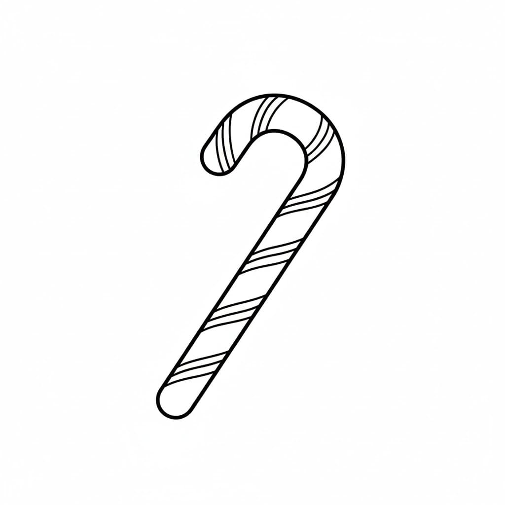 Bastoncino di zucchero inclinato diagonalmente da colorare