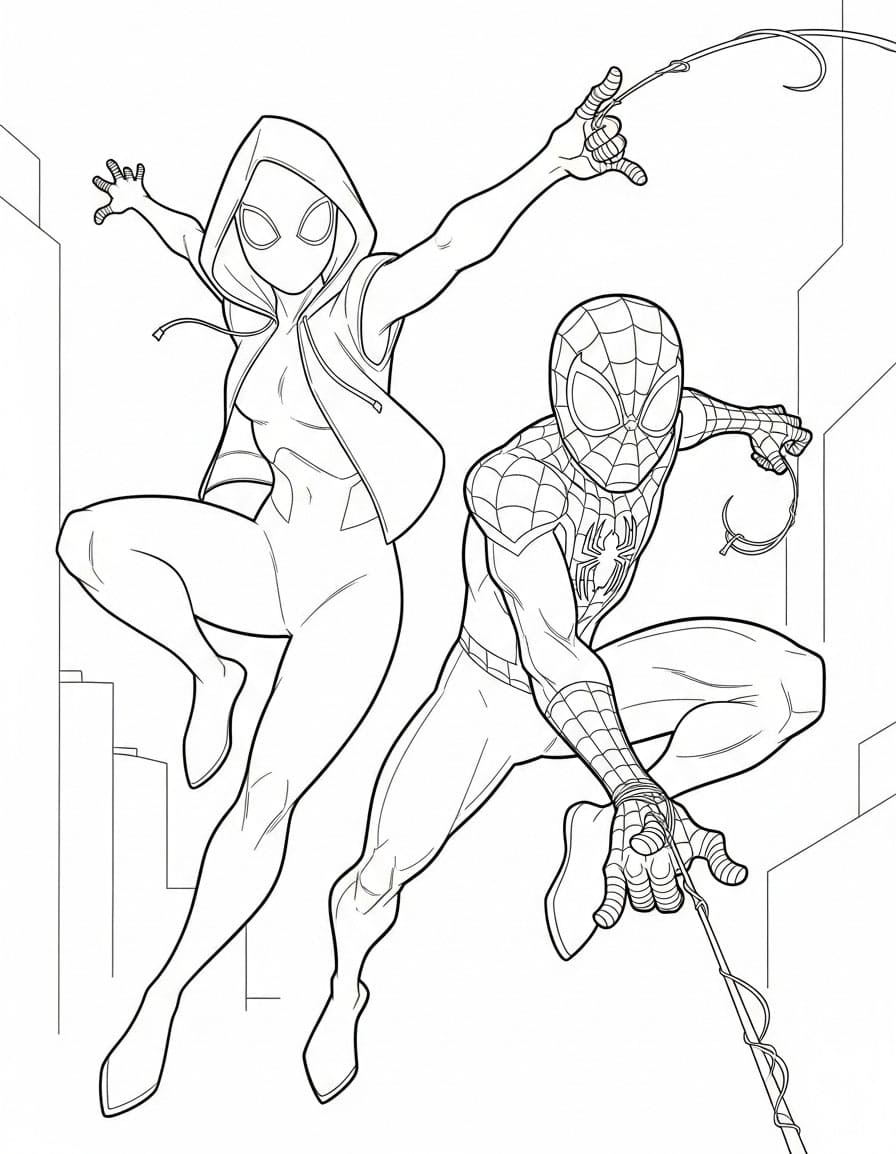 Battaglia di Ghost Spider da colorare