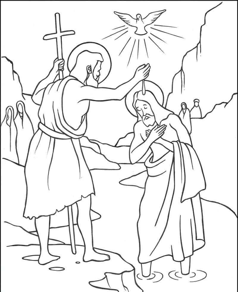 Battesimo Biblico di Benedizione da colorare