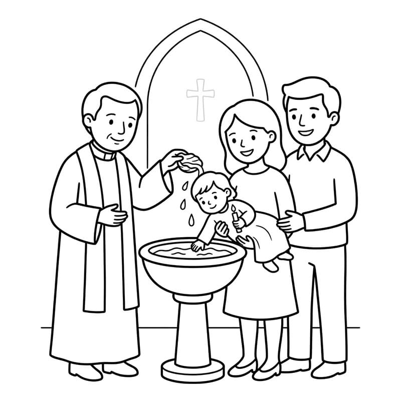 Battesimo Notturno della Fede da colorare