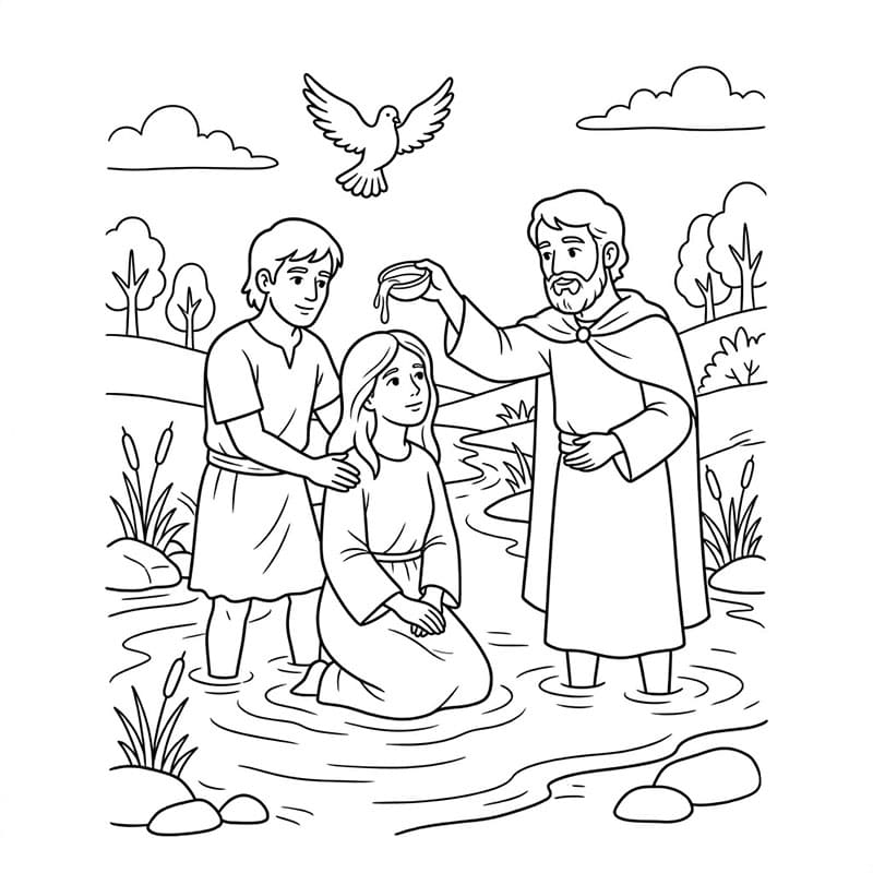 Battesimo Simbolico di Rinascita da colorare