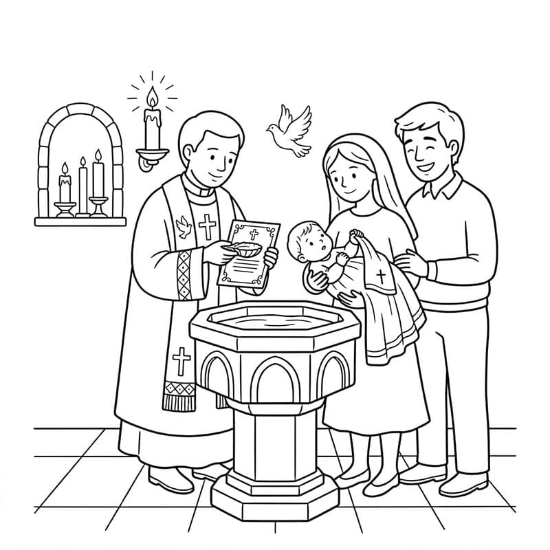 Battesimo Spirituale di Speranza da colorare
