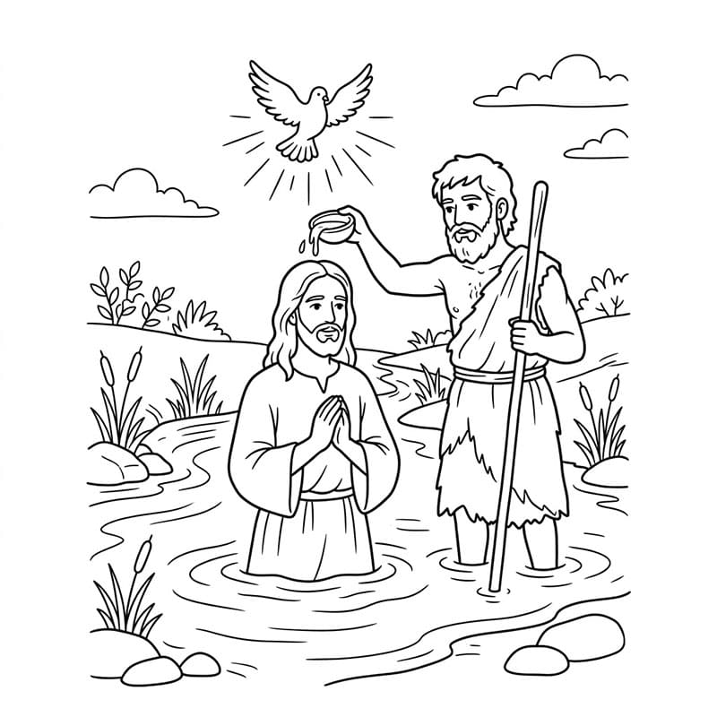 Battesimo della Fede Leggero da colorare