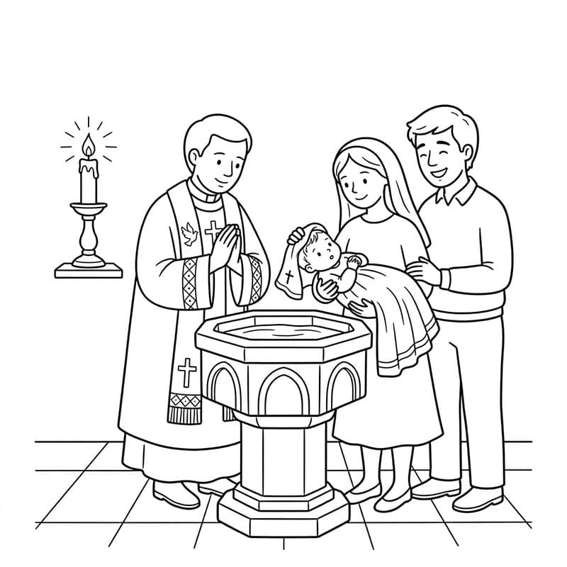 Battesimo della Luce degli Angeli da colorare