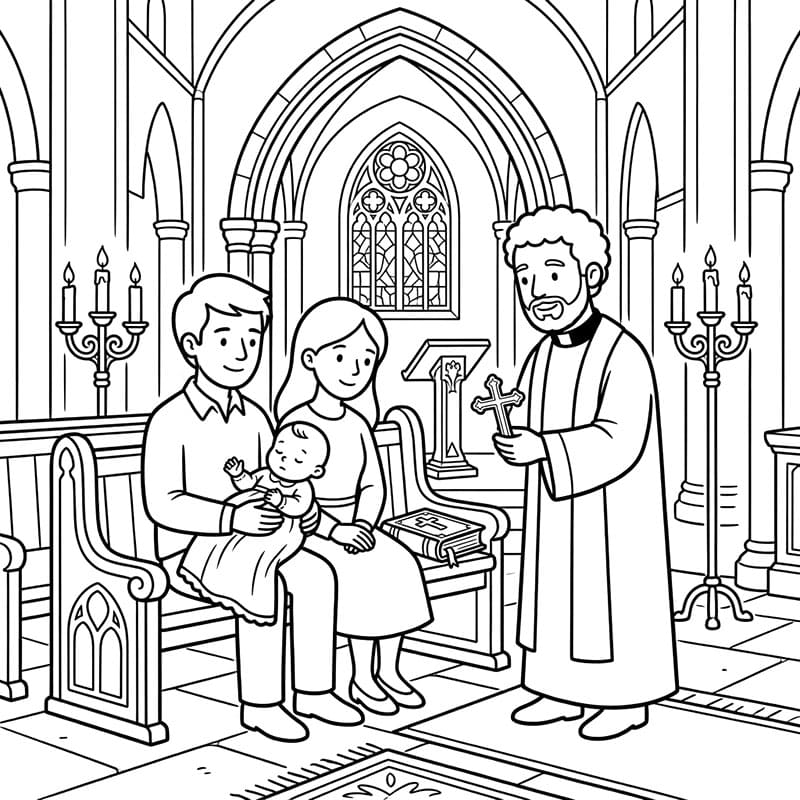 Battesimo in Cattedrale con Rito da colorare