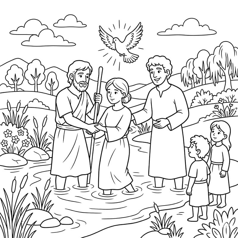 Battesimo in Comunità Celebrante da colorare