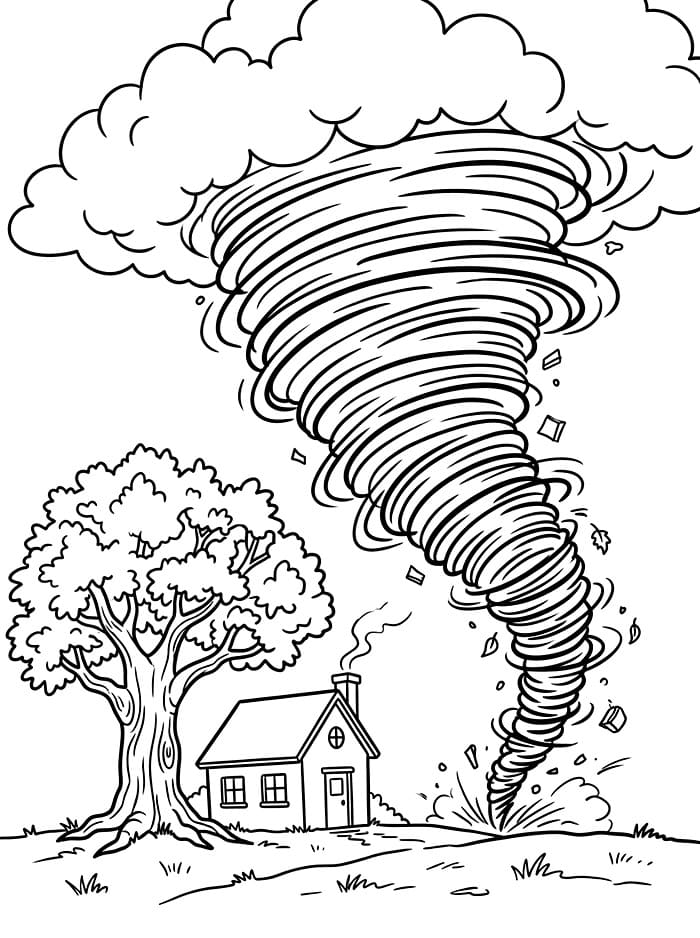 Bel Tornado da colorare
