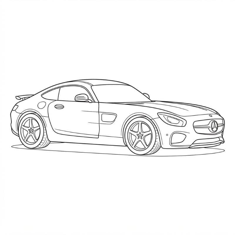 Bella auto sportiva Mercedes da colorare