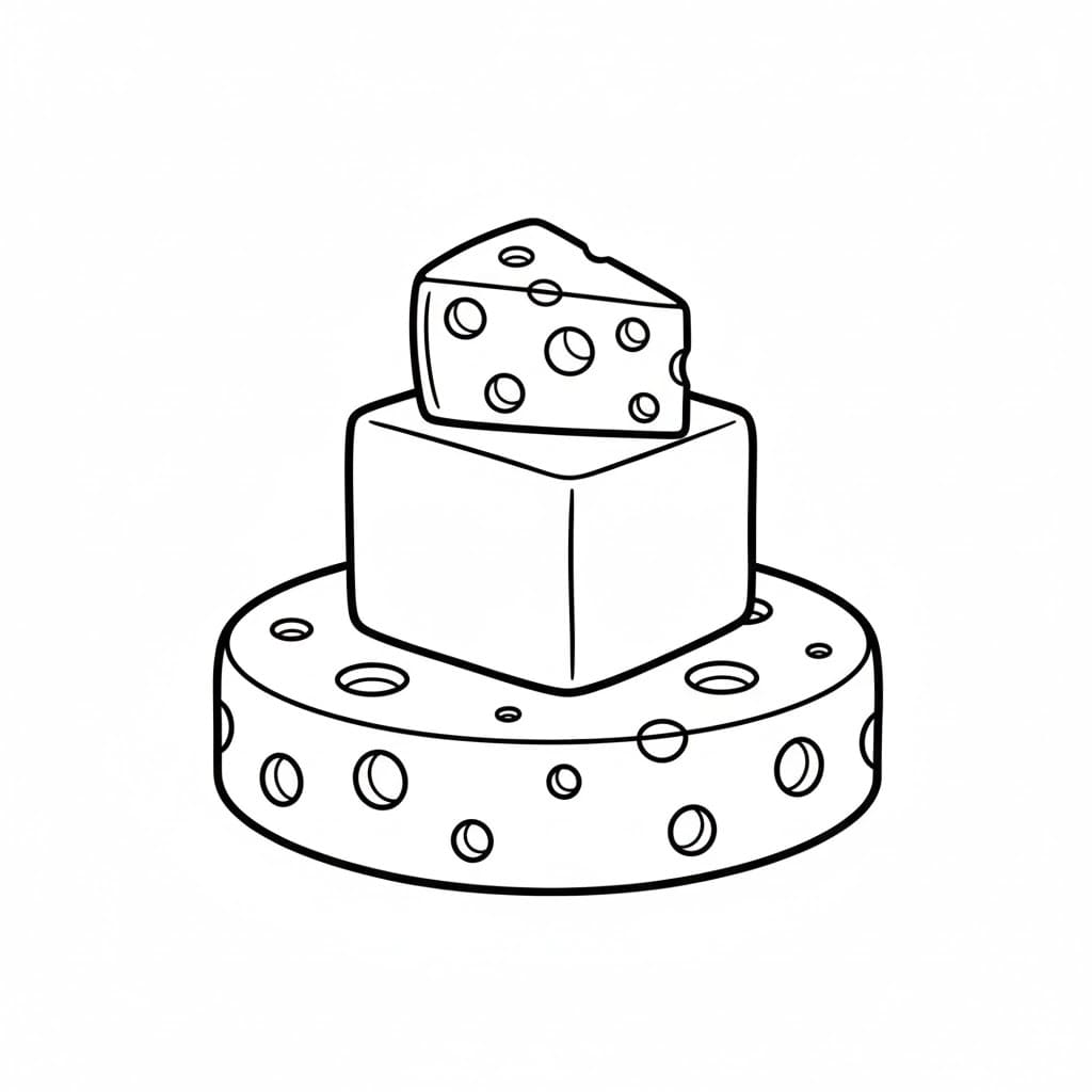 Bellissimo formaggio da colorare