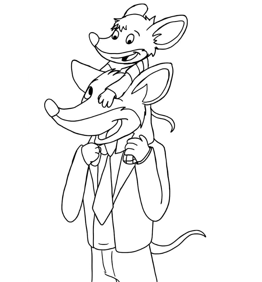 Benjamin Stilton e Geronimo Stilton da colorare
