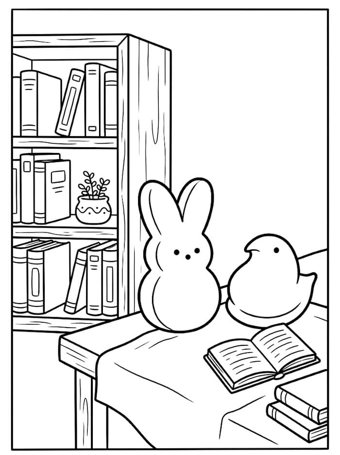 Biblioteca Peeps da colorare