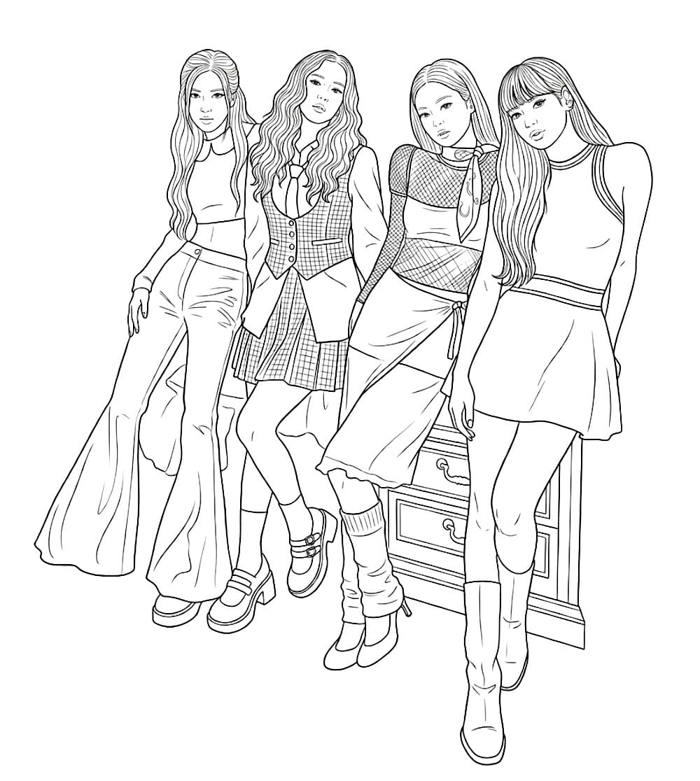 Blackpink Disegno Facile da colorare