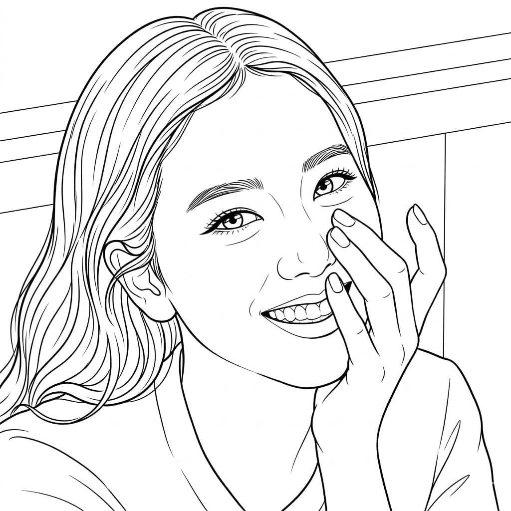 Blackpink Jisoo sorride da colorare