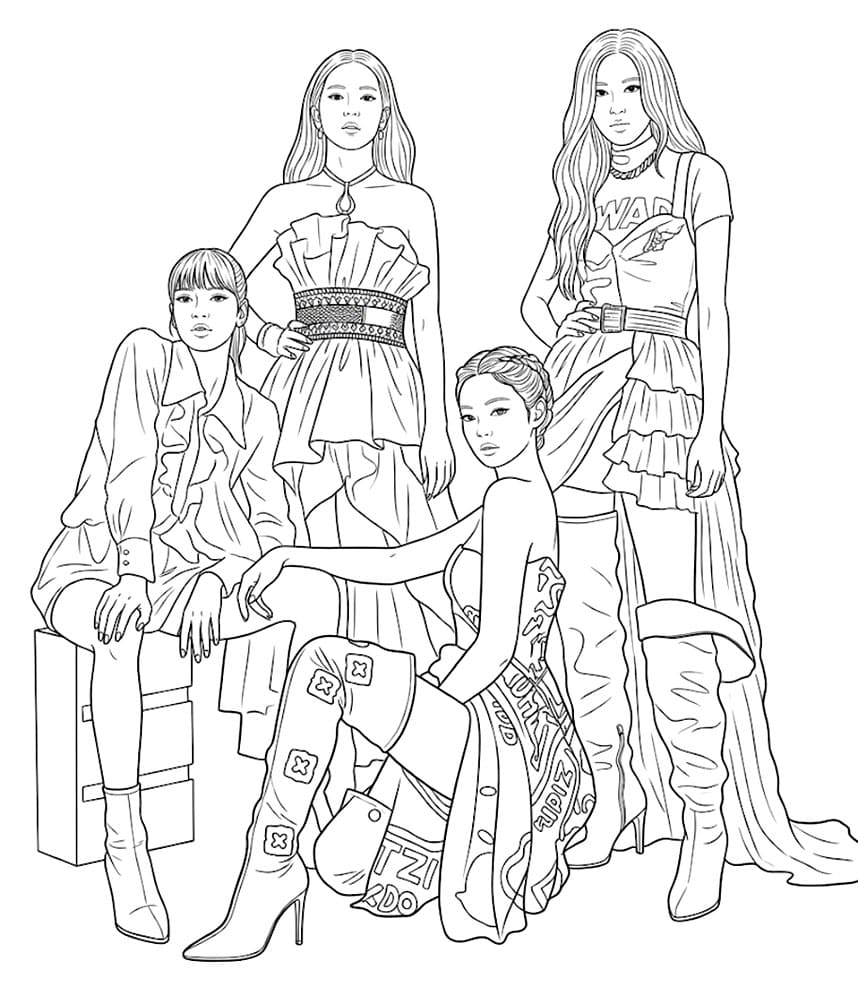 Blackpink Ragazze Adorabili da colorare