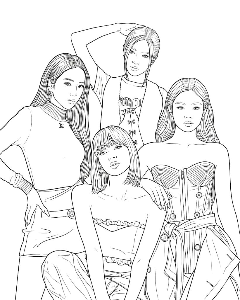 Blackpink Ragazze K-Pop da colorare