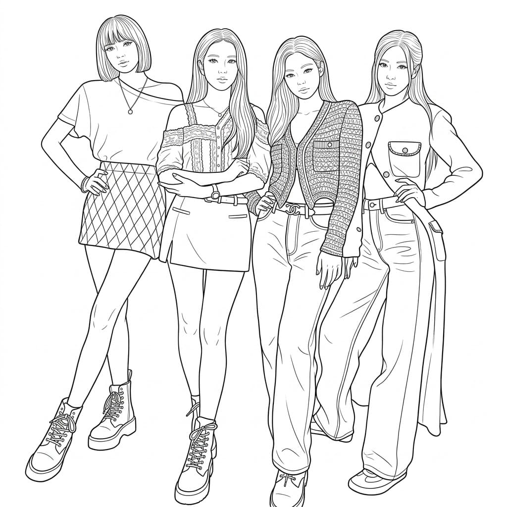 Blackpink Semplice da colorare